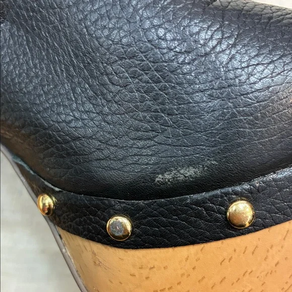 Report Black Leather Platform Slingback Clog Heels - Picture 9 of 11